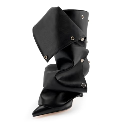 Womens Stiletto High Heel Ankle Boots Sexy Pointed Toe Short Bootie 2.75 Inches Heels Boots Party Shark Boots