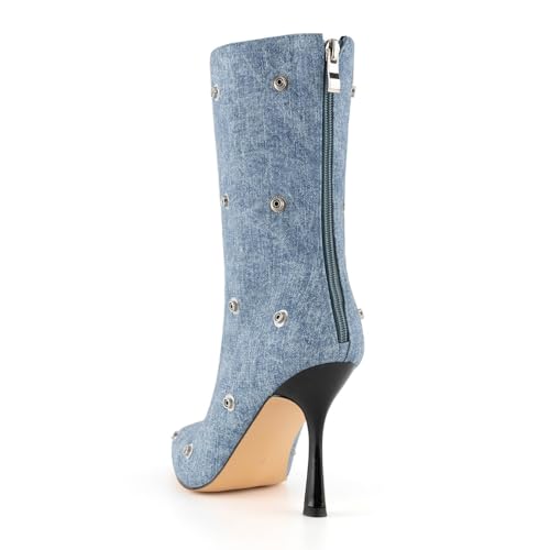 Womens Stiletto High Heel Ankle Boots Sexy Pointed Toe Short Bootie 2.75 Inches Heels Boots Party Shark Boots