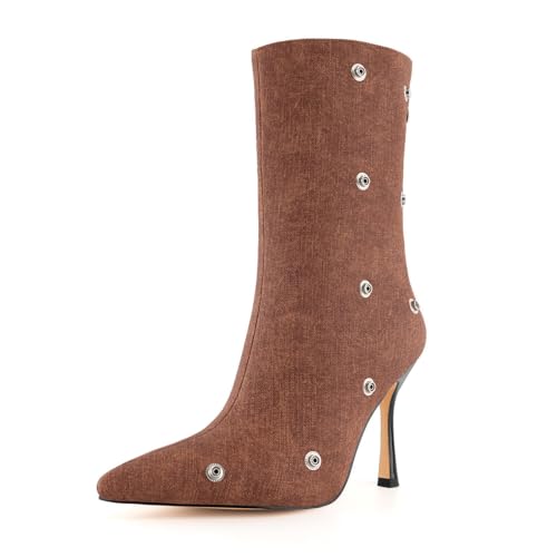 Womens Stiletto High Heel Ankle Boots Sexy Pointed Toe Short Bootie 2.75 Inches Heels Boots Party Shark Boots