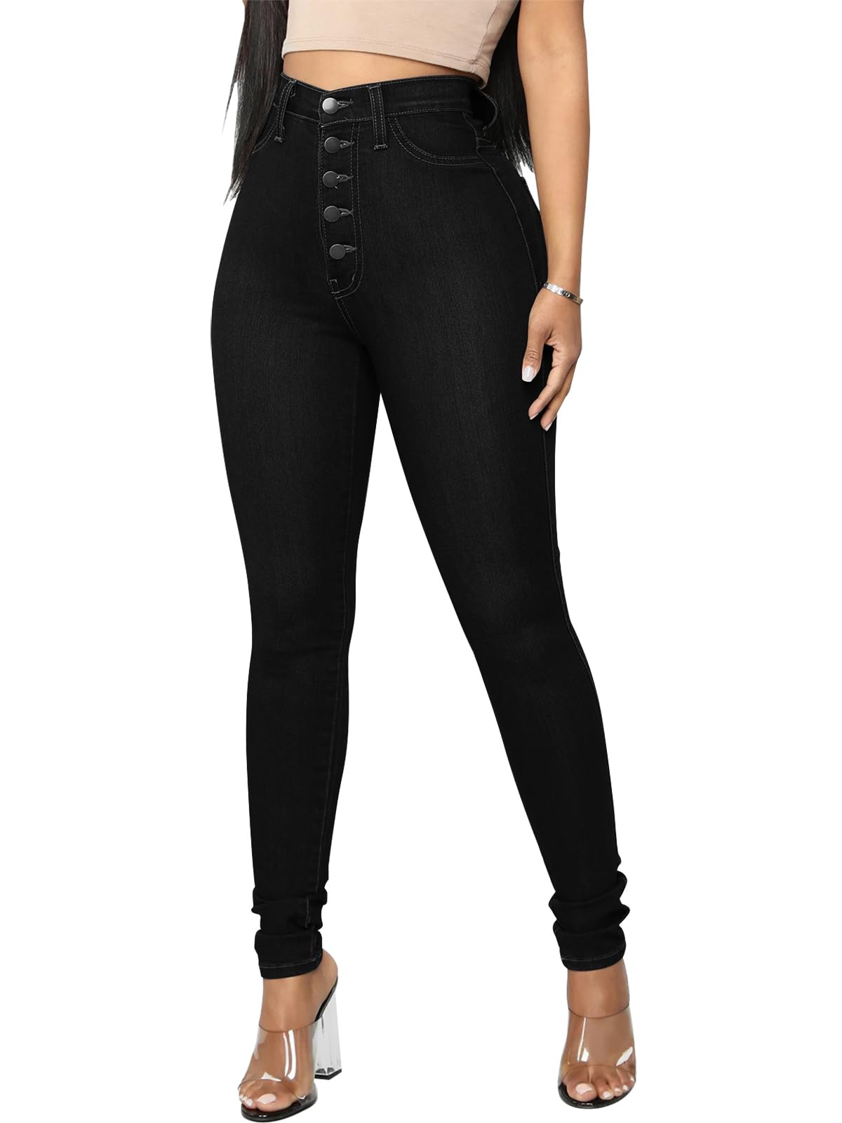 Cookies Womens Curvy High Waist Stretch Butt Lifting Jeans