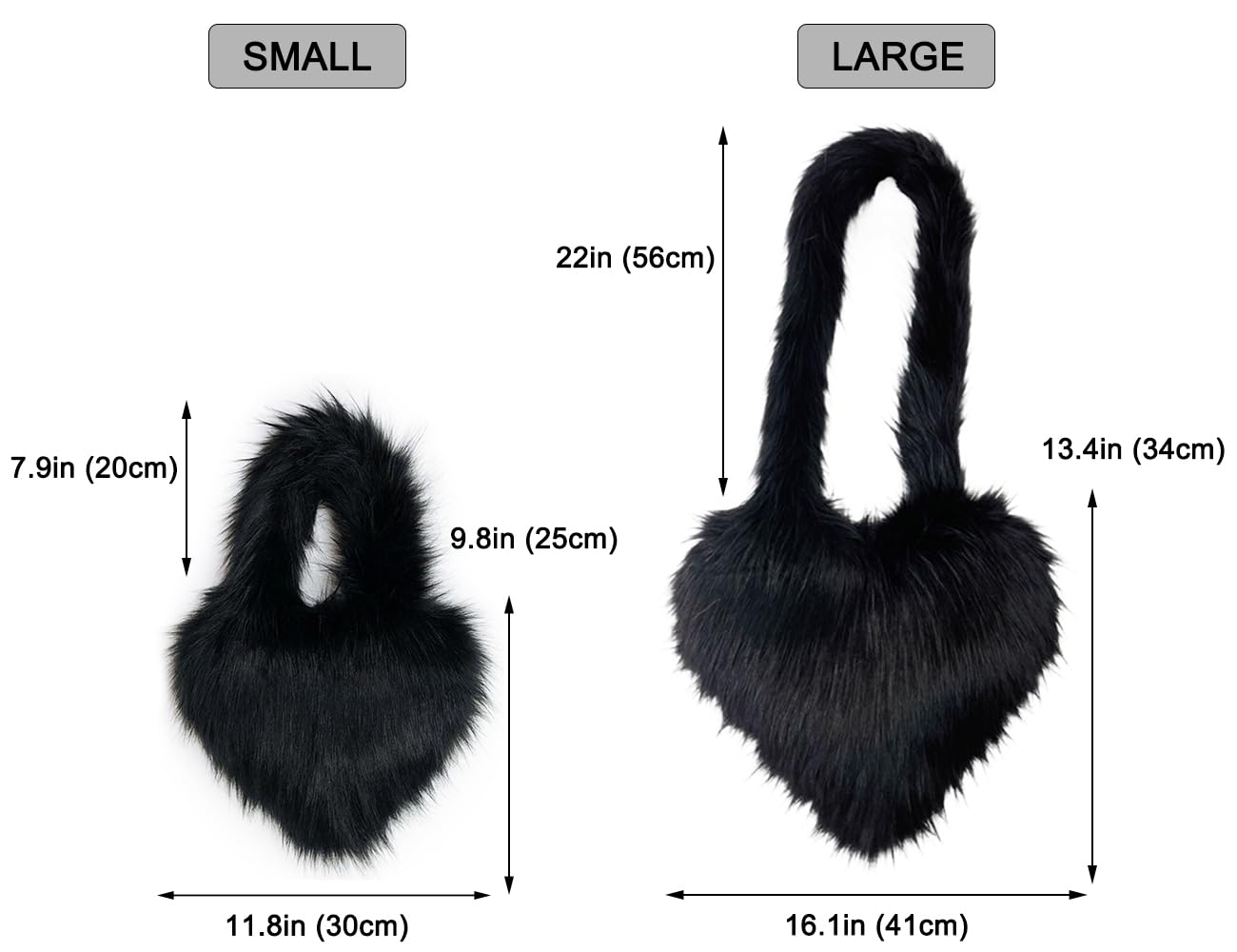 Cookies Heart Shaped Furry Purse for Women Large Soft Shoulder Bag Fluffy Faux Fur Trendy Y2K Girls Handbag