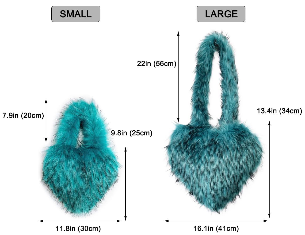 Cookies Heart Shaped Furry Purse for Women Large Soft Shoulder Bag Fluffy Faux Fur Trendy Y2K Girls Handbag