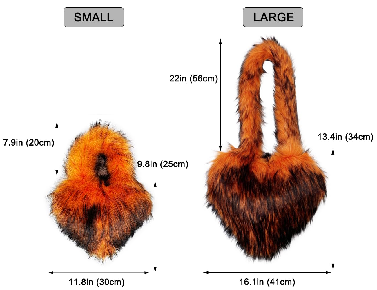Cookies Heart Shaped Furry Purse for Women Large Soft Shoulder Bag Fluffy Faux Fur Trendy Y2K Girls Handbag