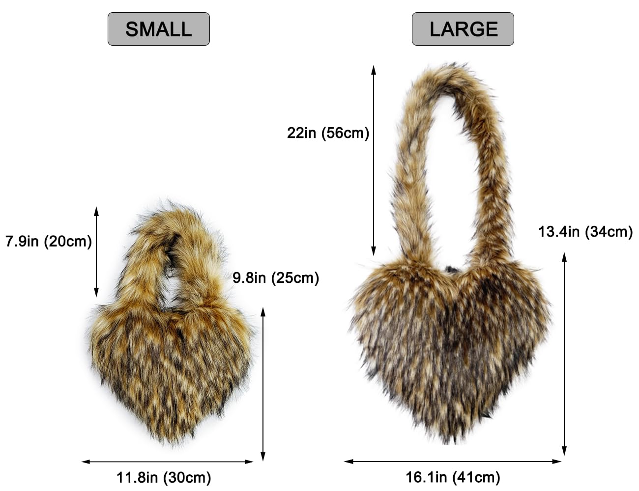 Cookies Heart Shaped Furry Purse for Women Large Soft Shoulder Bag Fluffy Faux Fur Trendy Y2K Girls Handbag