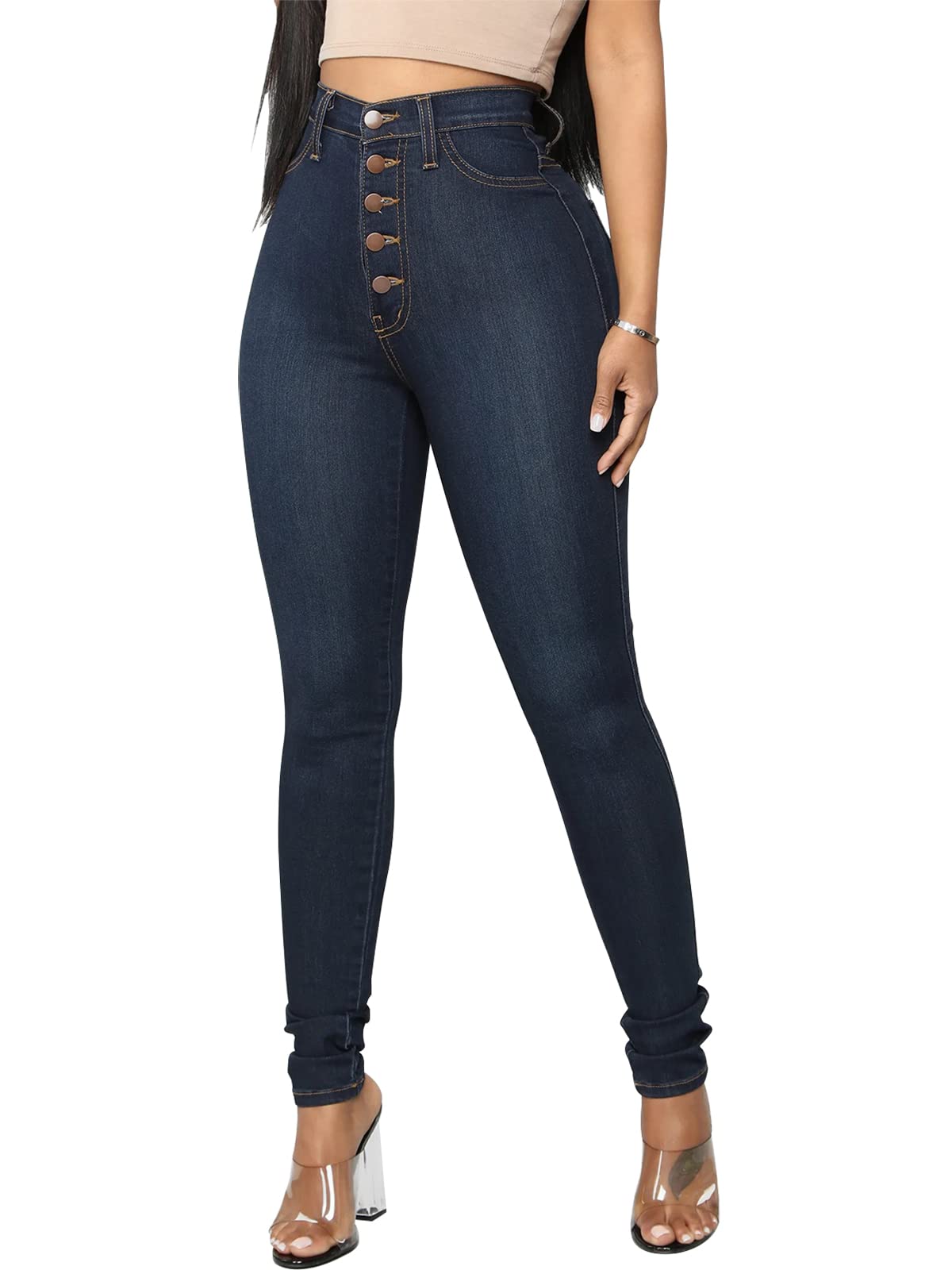Cookies Womens Curvy High Waist Stretch Butt Lifting Jeans