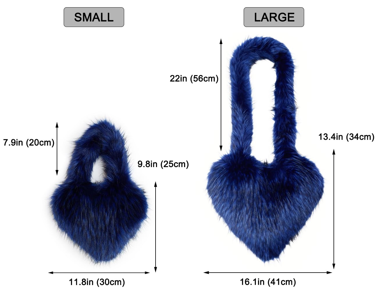 Cookies Heart Shaped Furry Purse for Women Large Soft Shoulder Bag Fluffy Faux Fur Trendy Y2K Girls Handbag