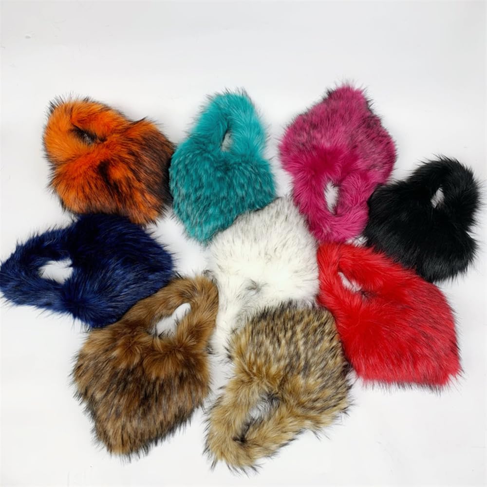 Cookies Heart Shaped Furry Purse for Women Large Soft Shoulder Bag Fluffy Faux Fur Trendy Y2K Girls Handbag