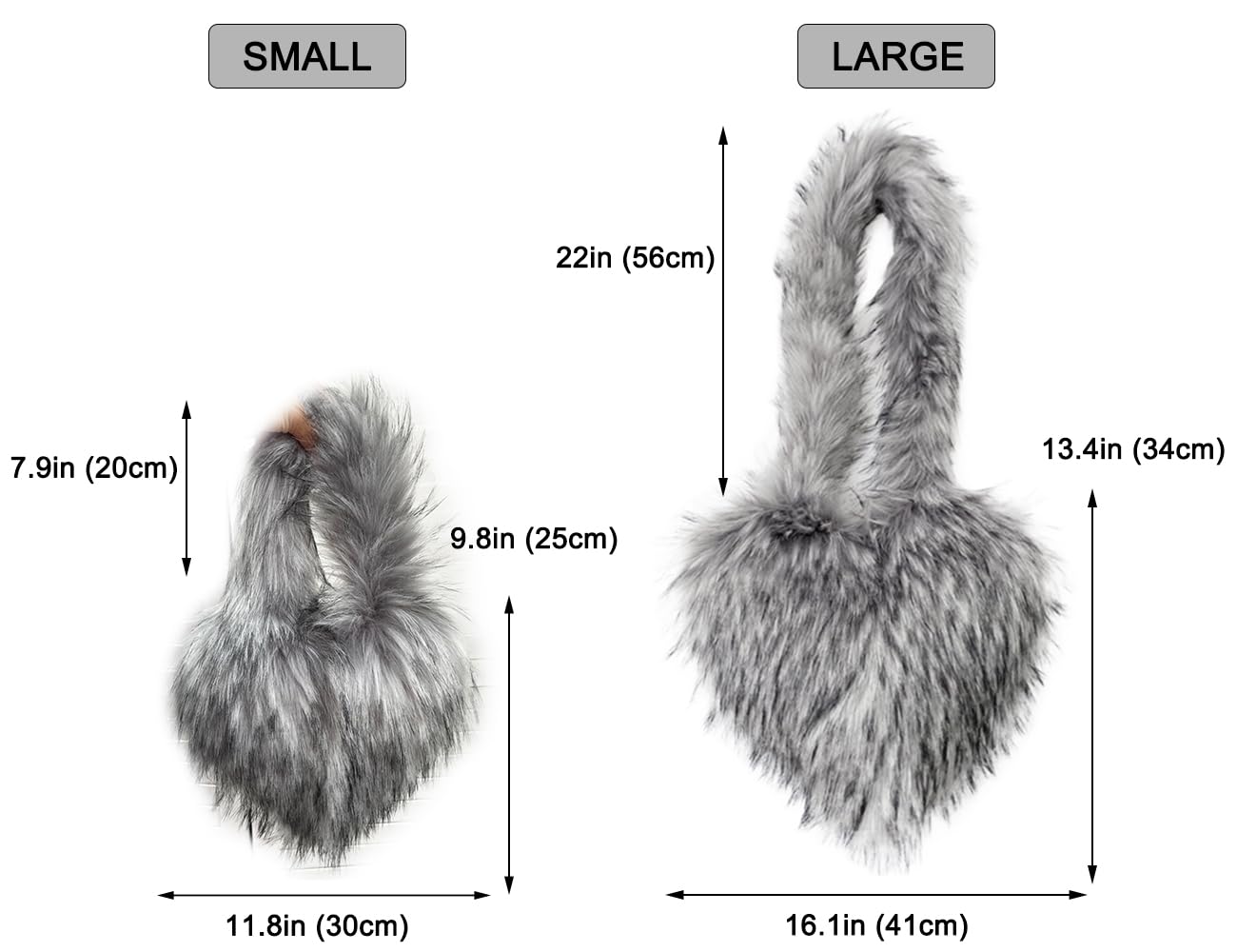 Cookies Heart Shaped Furry Purse for Women Large Soft Shoulder Bag Fluffy Faux Fur Trendy Y2K Girls Handbag
