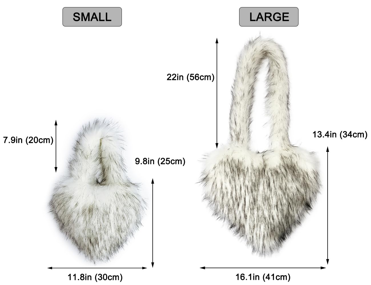 Cookies Heart Shaped Furry Purse for Women Large Soft Shoulder Bag Fluffy Faux Fur Trendy Y2K Girls Handbag