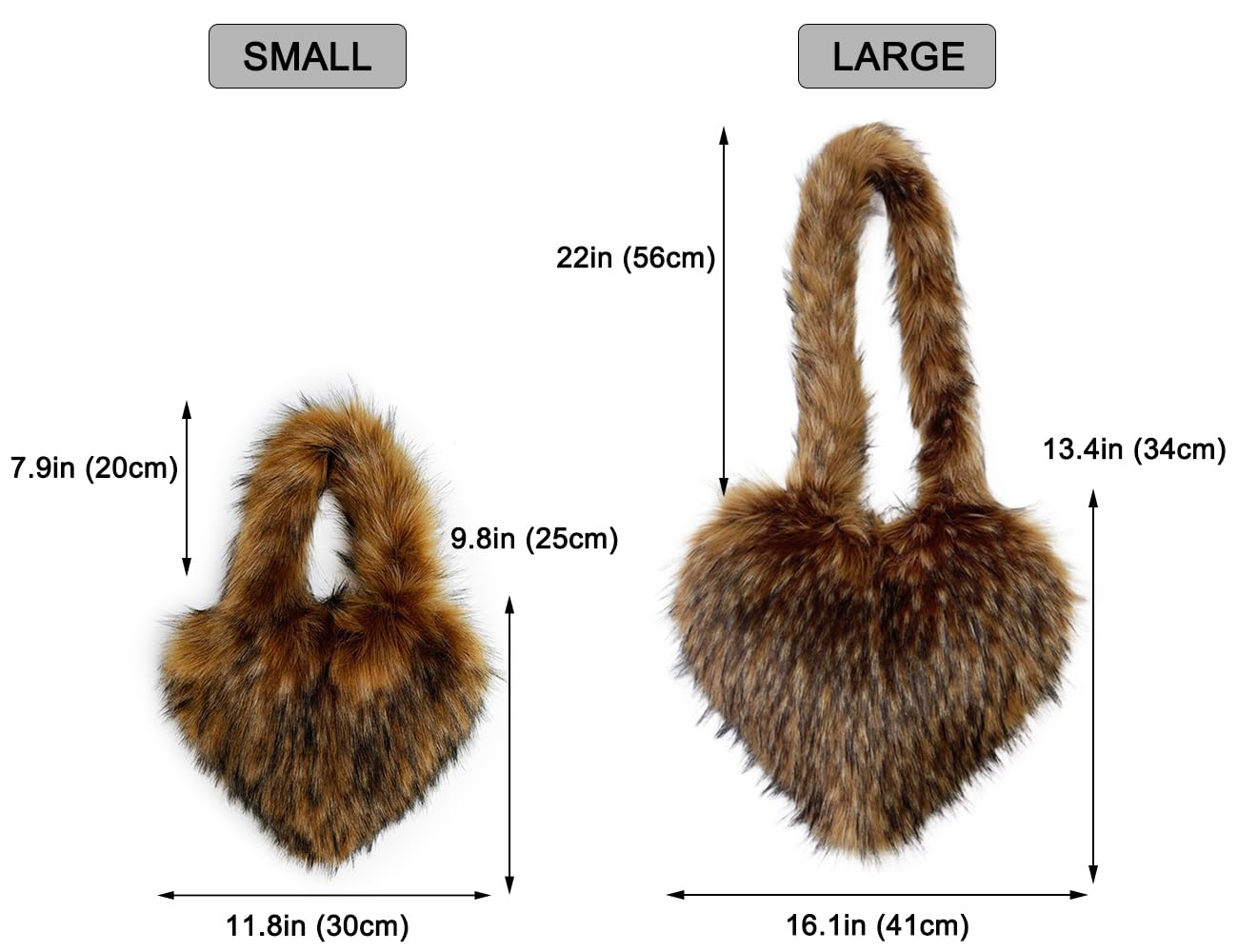 Cookies Heart Shaped Furry Purse for Women Large Soft Shoulder Bag Fluffy Faux Fur Trendy Y2K Girls Handbag