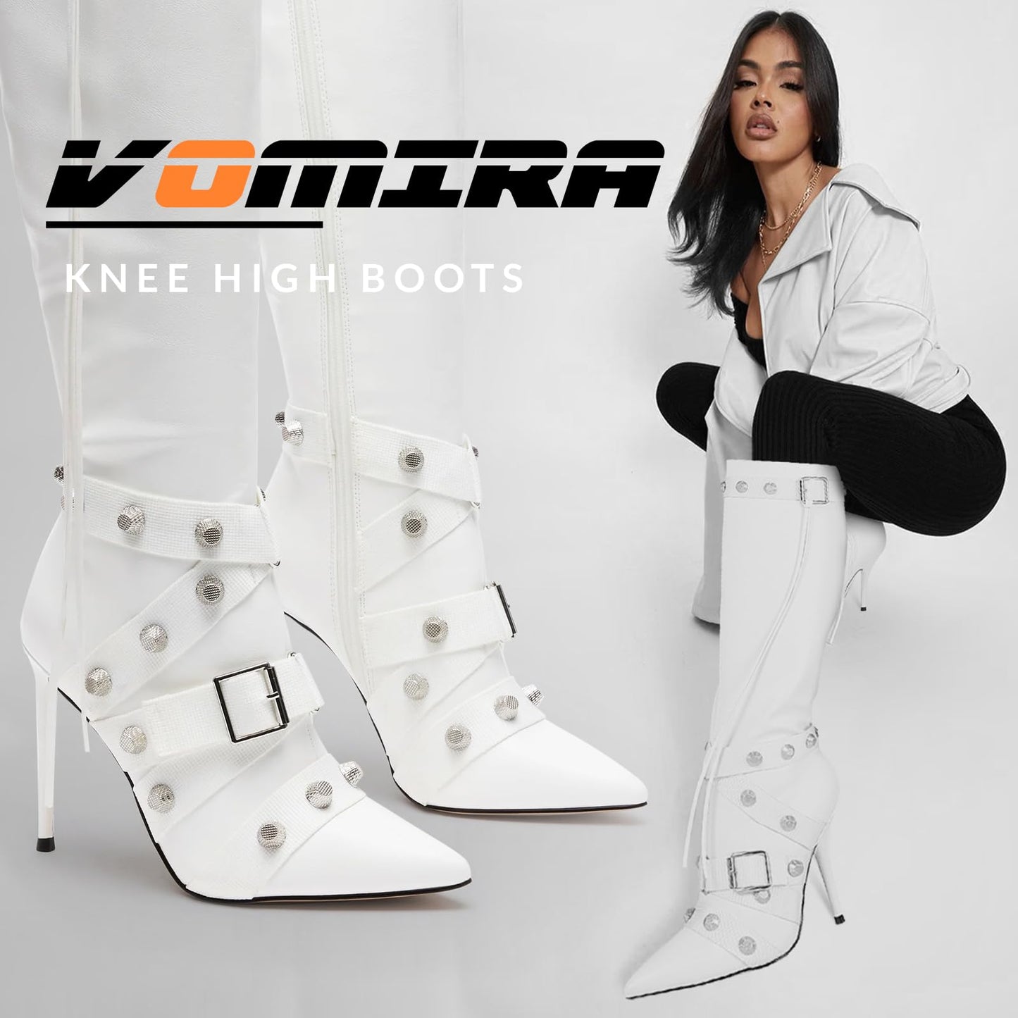 Cookies Stiletto Boots Heels Side Zipper Buckle Tassel Boots Sexy Ladies
