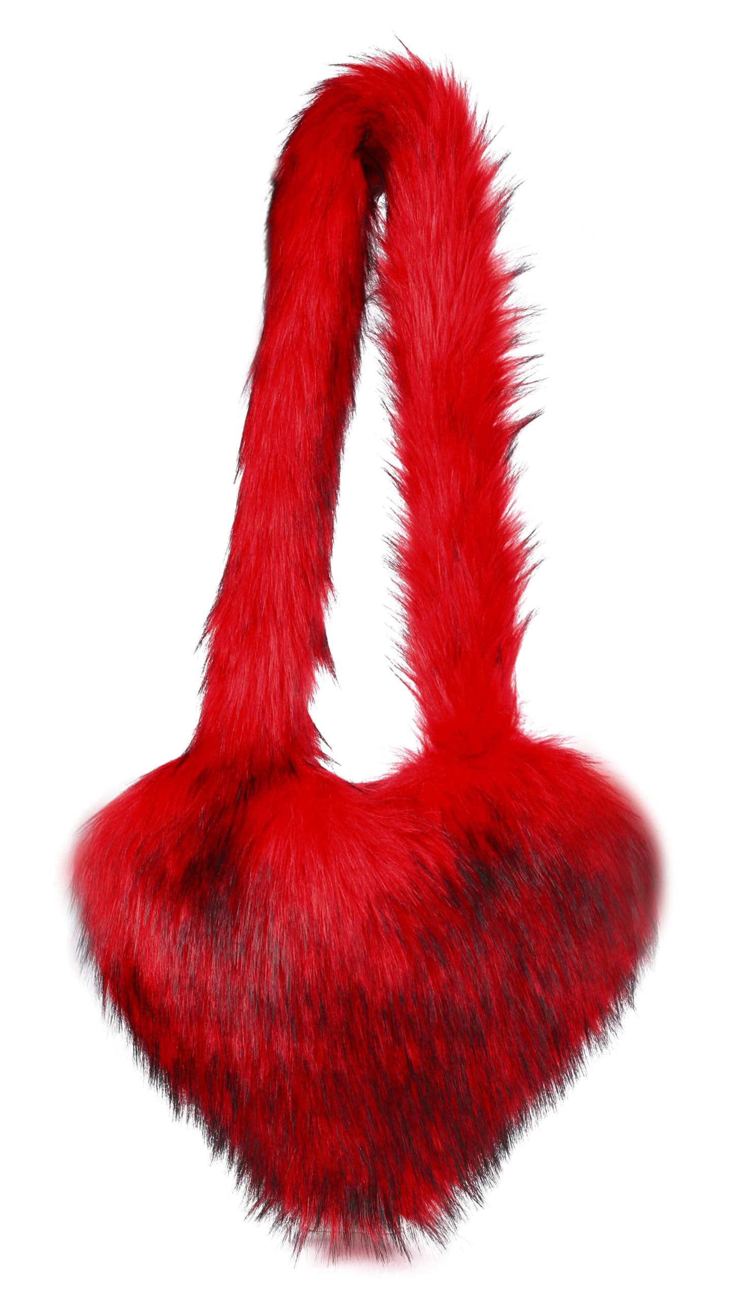 Cookies Heart Shaped Furry Purse for Women Large Soft Shoulder Bag Fluffy Faux Fur Trendy Y2K Girls Handbag