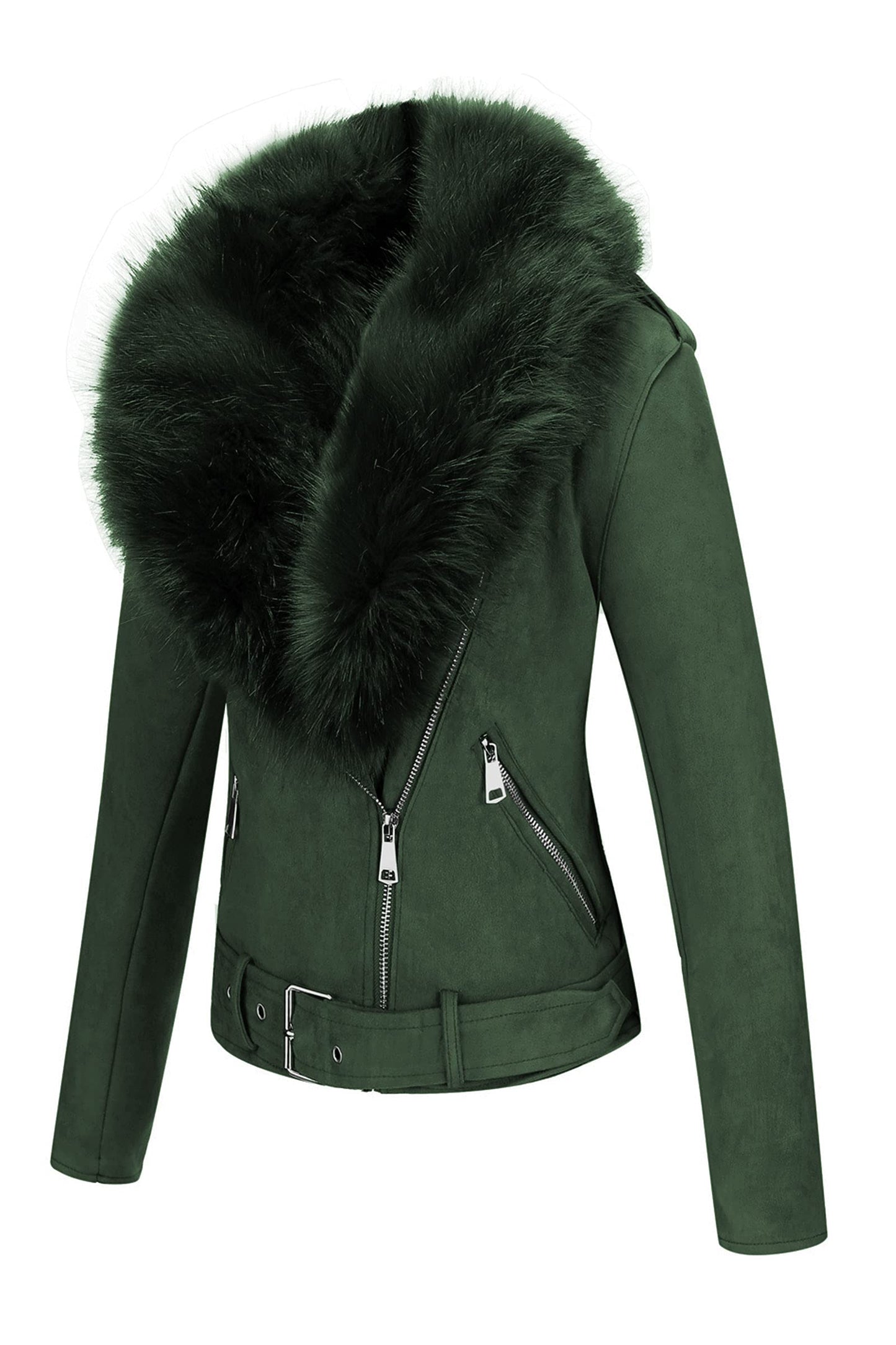 Cookies Women Faux Leather Suede Jacket Moto Biker Coat