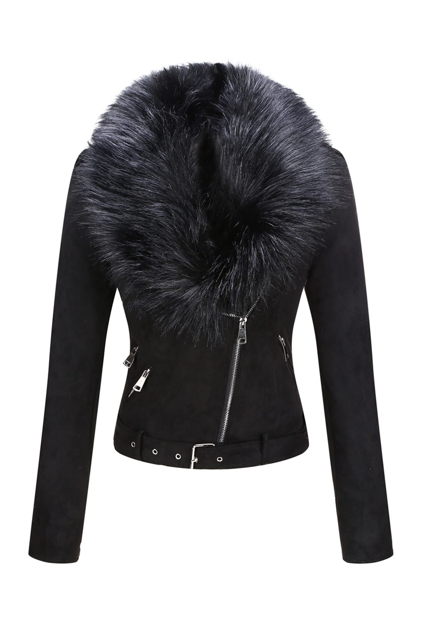 Cookies Women Faux Leather Suede Jacket Moto Biker Coat