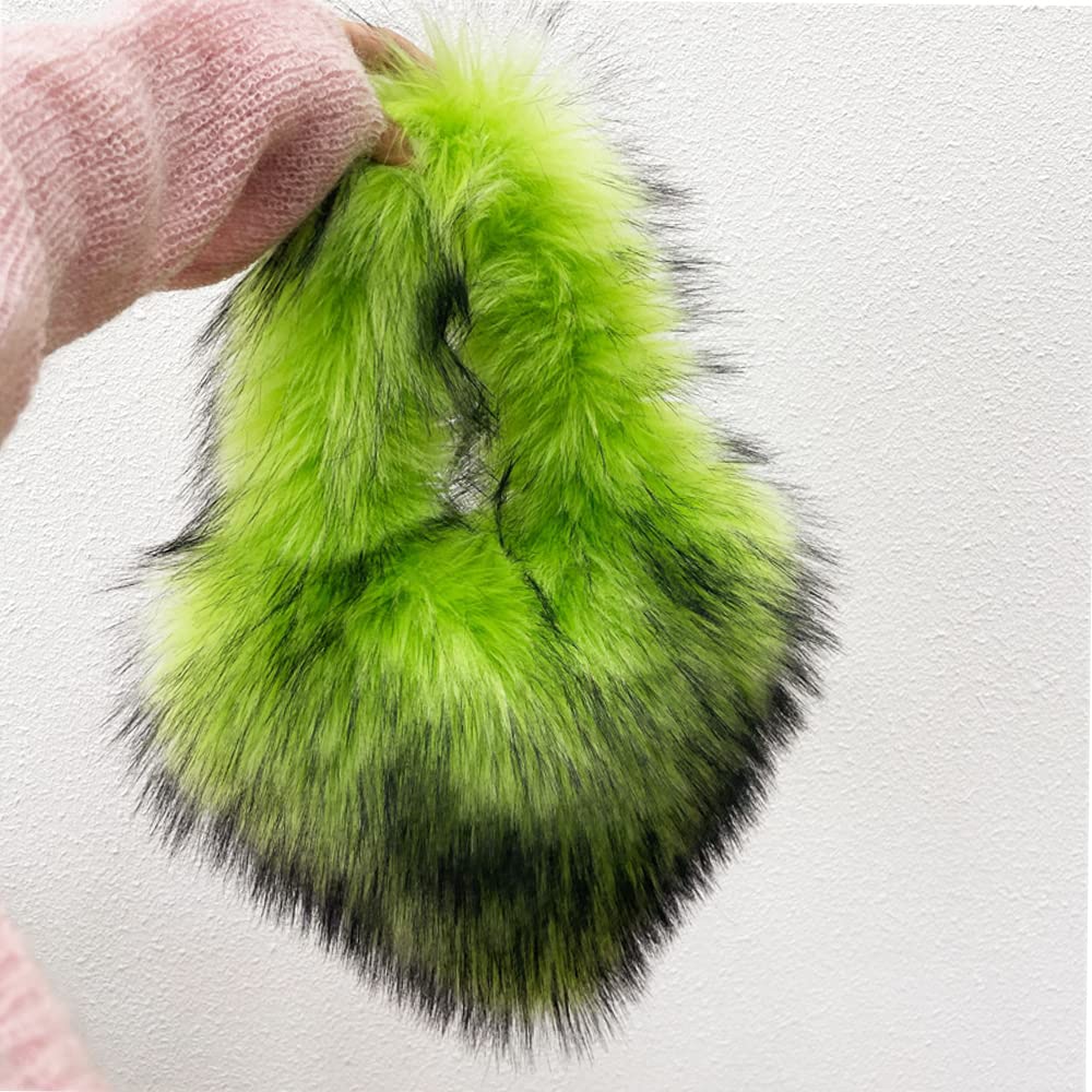 Cookies Heart Shaped Furry Purse for Women Large Soft Shoulder Bag Fluffy Faux Fur Trendy Y2K Girls Handbag
