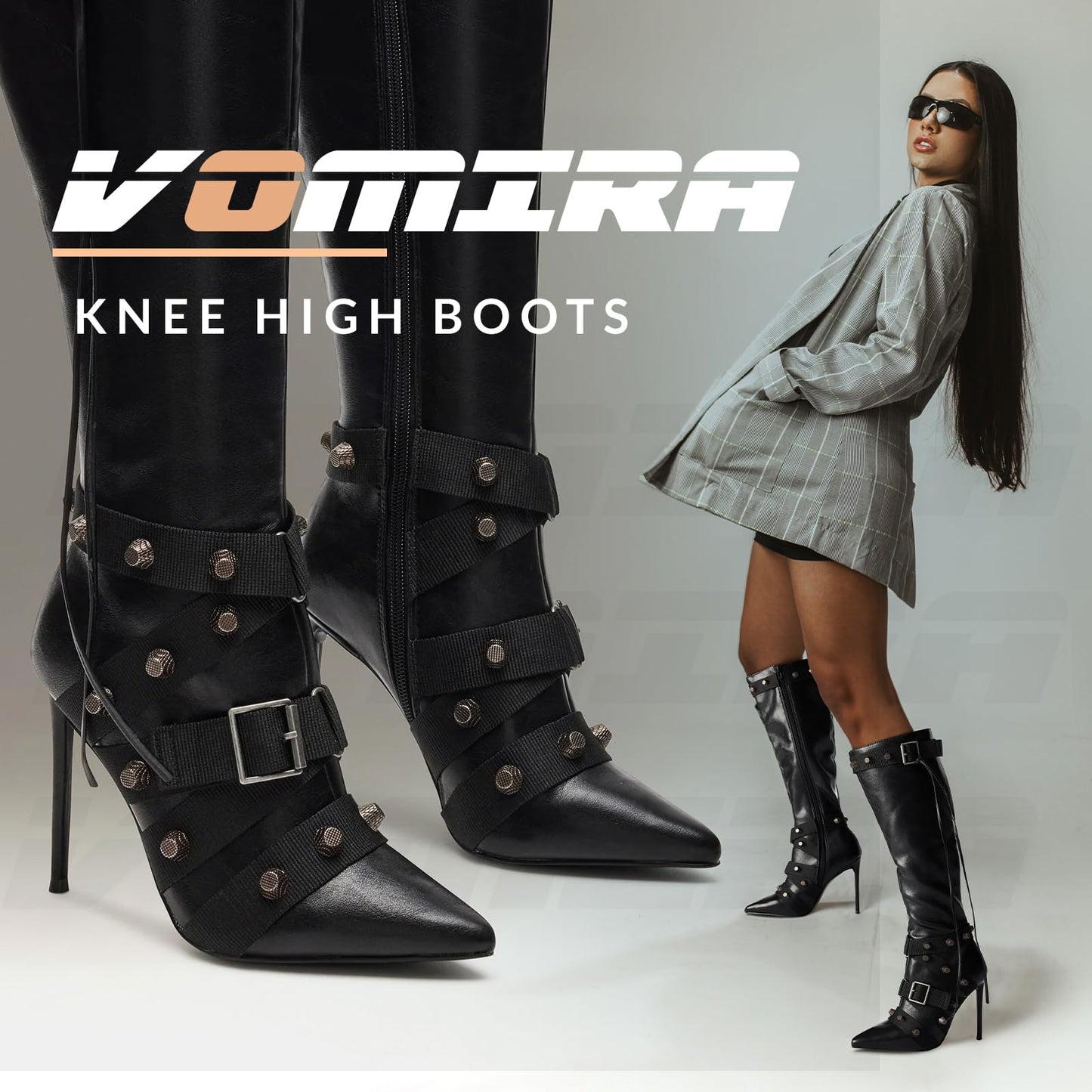 Cookies Stiletto Boots Heels Side Zipper Buckle Tassel Boots Sexy Ladies