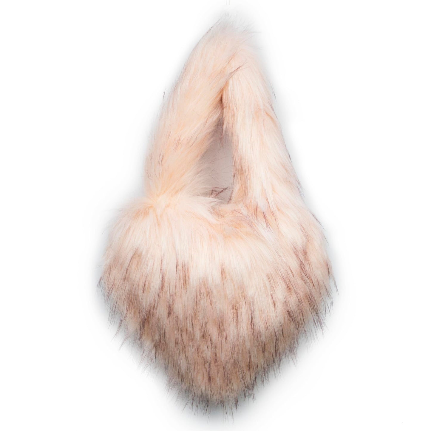 Cookies Heart Shaped Furry Purse for Women Large Soft Shoulder Bag Fluffy Faux Fur Trendy Y2K Girls Handbag