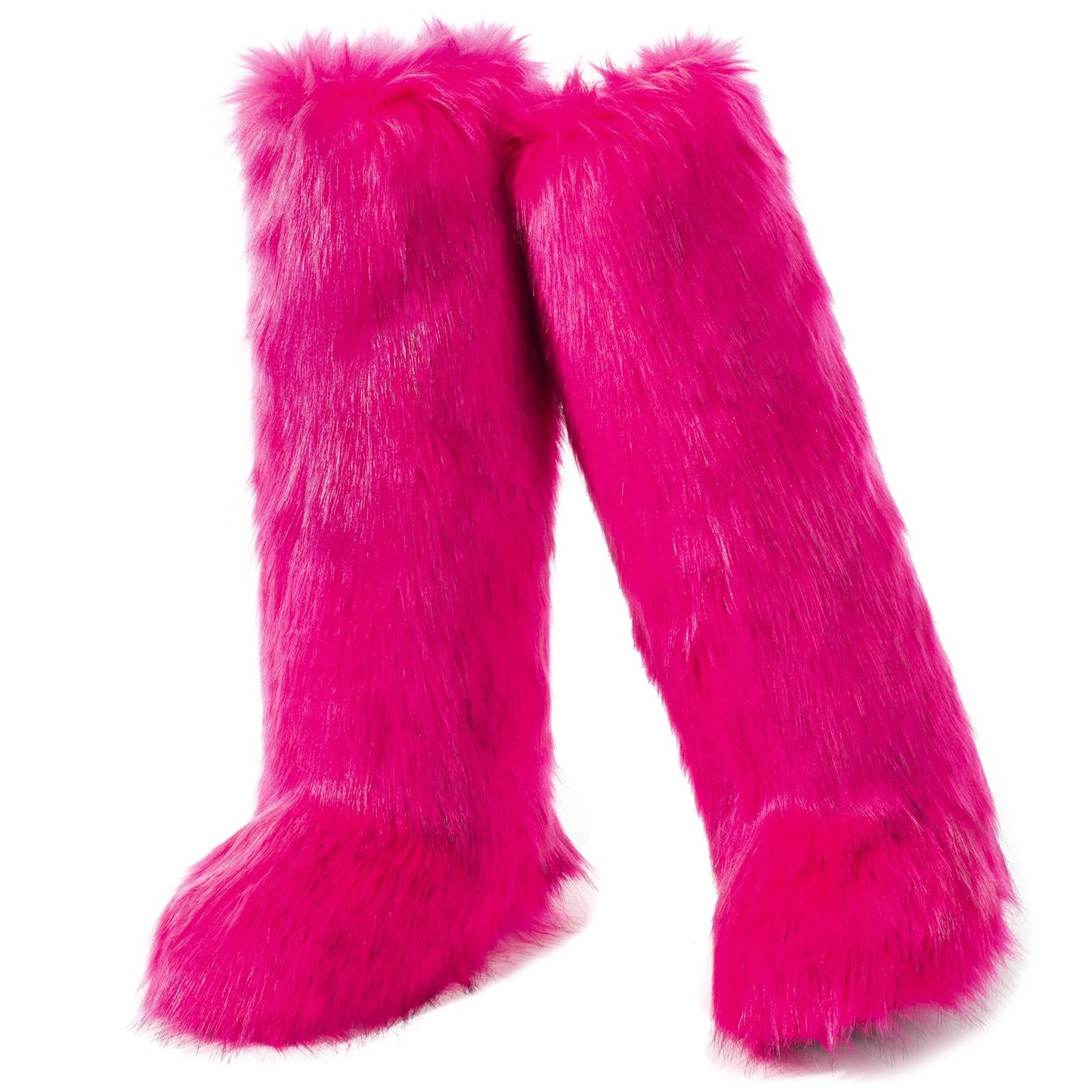 Cookies Women's Faux Fur Boot Furry Fluffy Round Toe Suede Winter Comfy Plush Warm Short Outdoor Indoor Flat Shoes Knee-High Boots