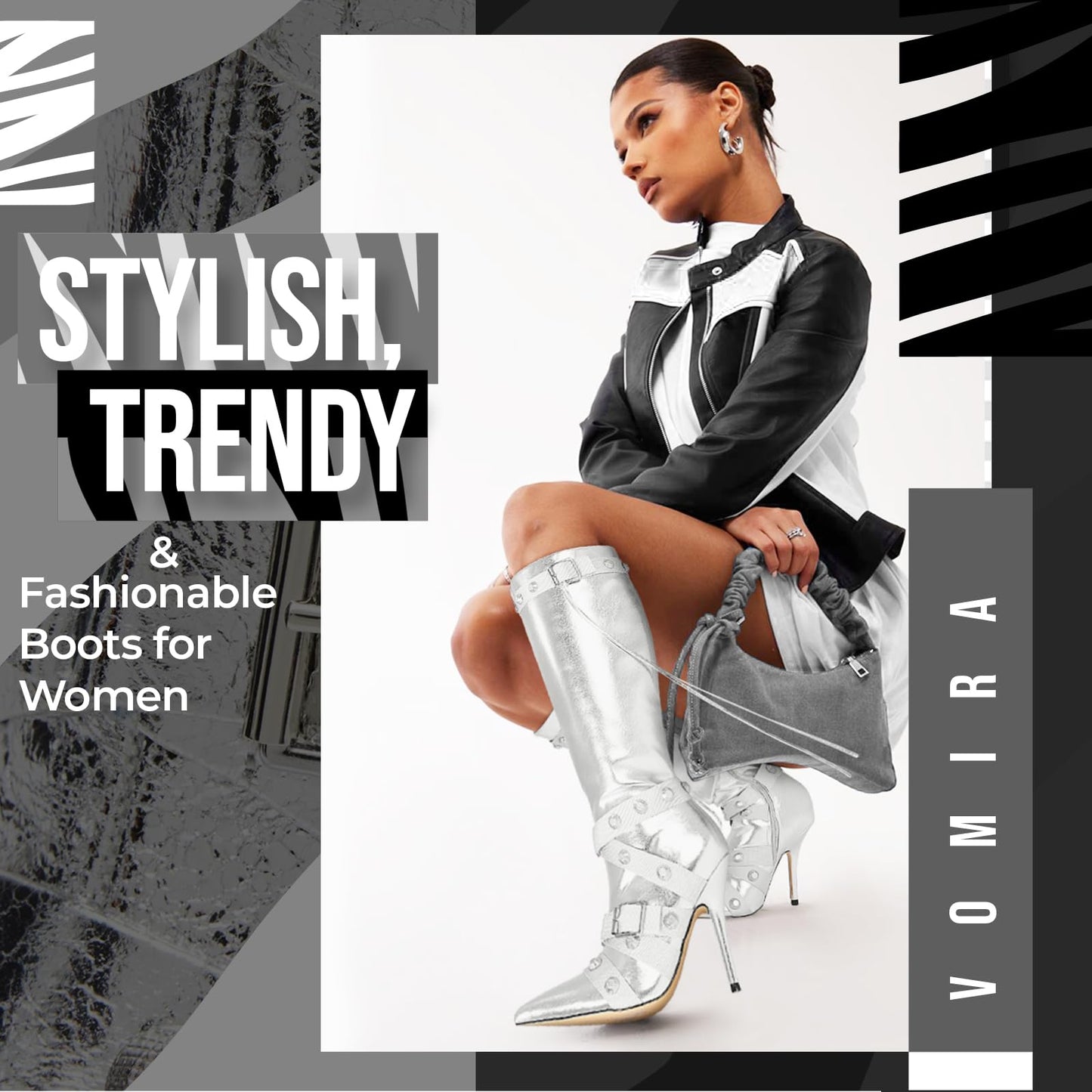 Cookies Stiletto Boots Heels Side Zipper Buckle Tassel Boots Sexy Ladies
