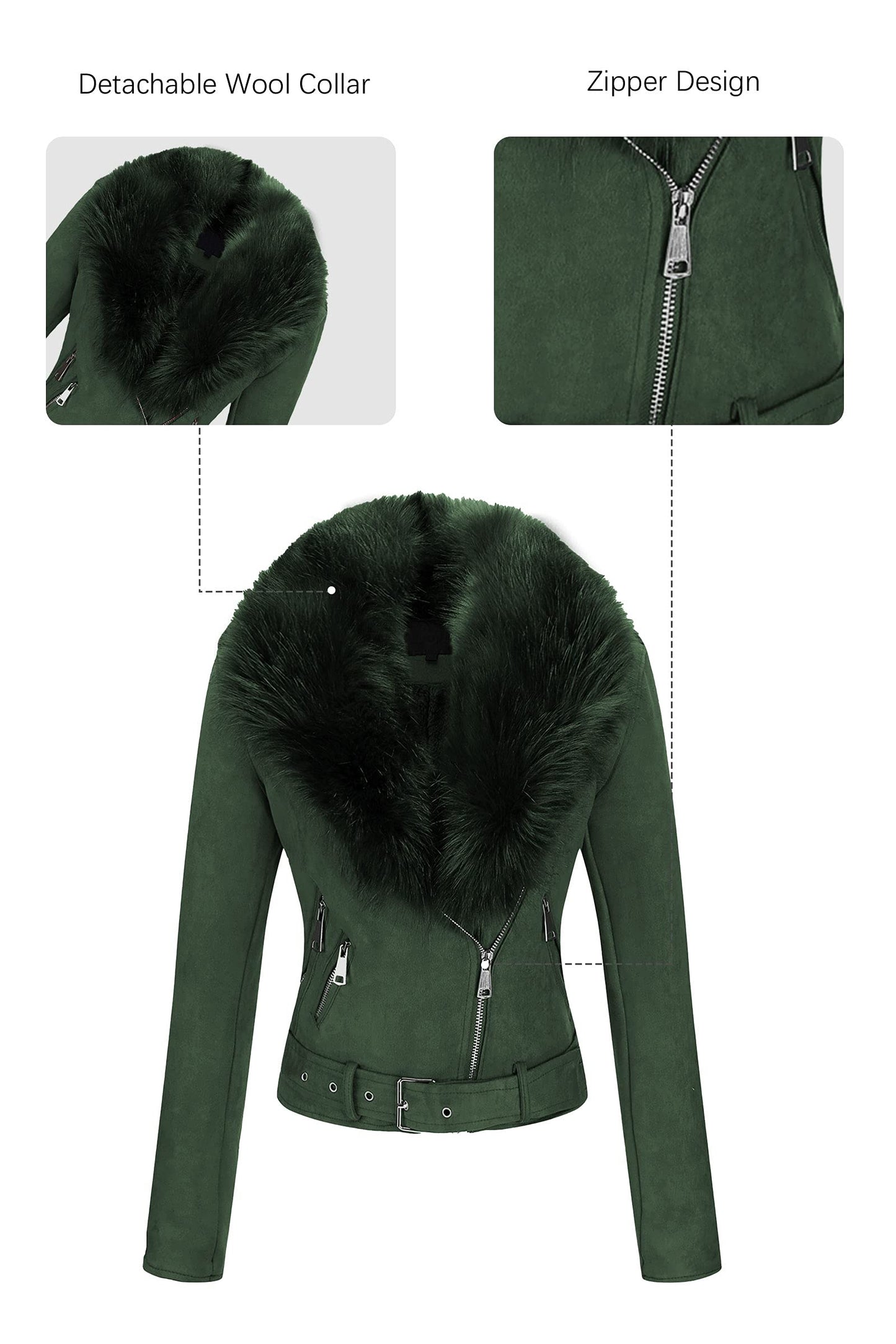 Cookies Women Faux Leather Suede Jacket Moto Biker Coat