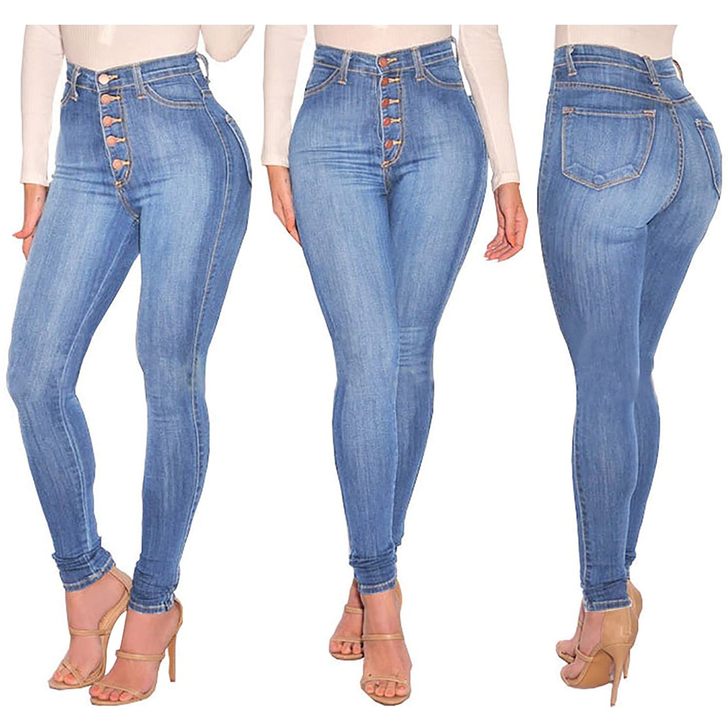 Cookies Womens Curvy High Waist Stretch Butt Lifting Jeans