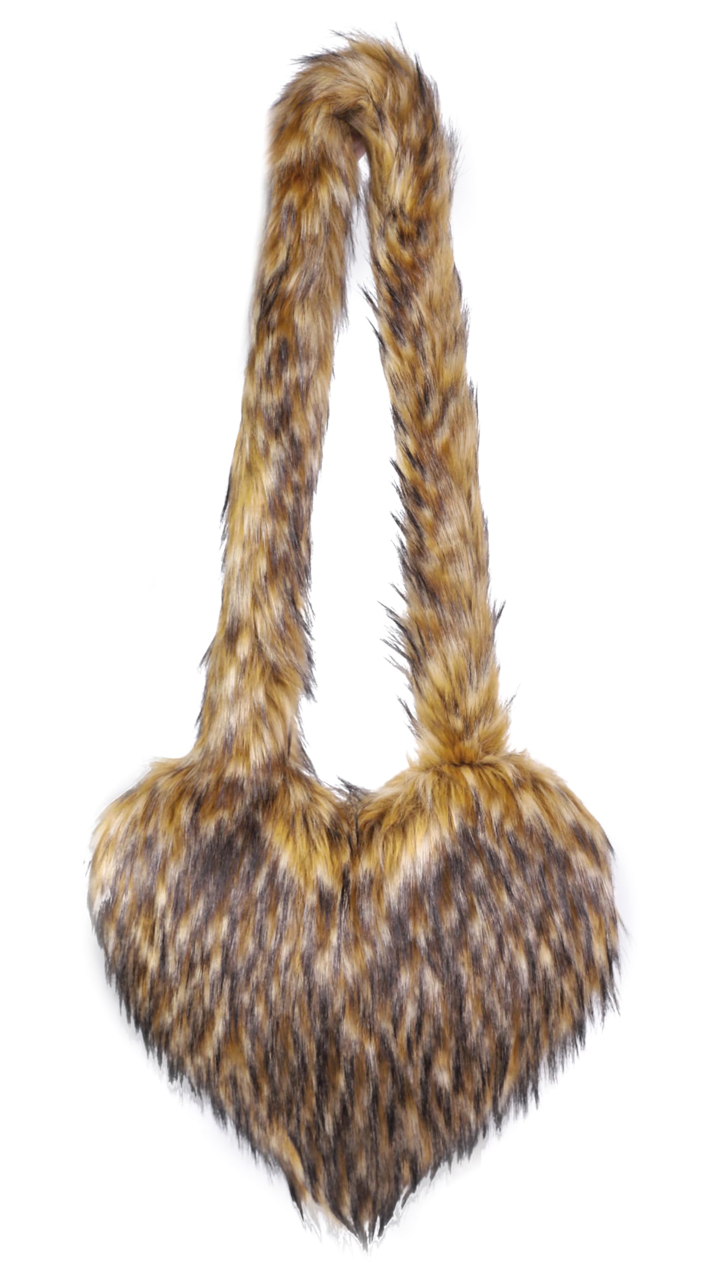 Cookies Heart Shaped Furry Purse for Women Large Soft Shoulder Bag Fluffy Faux Fur Trendy Y2K Girls Handbag