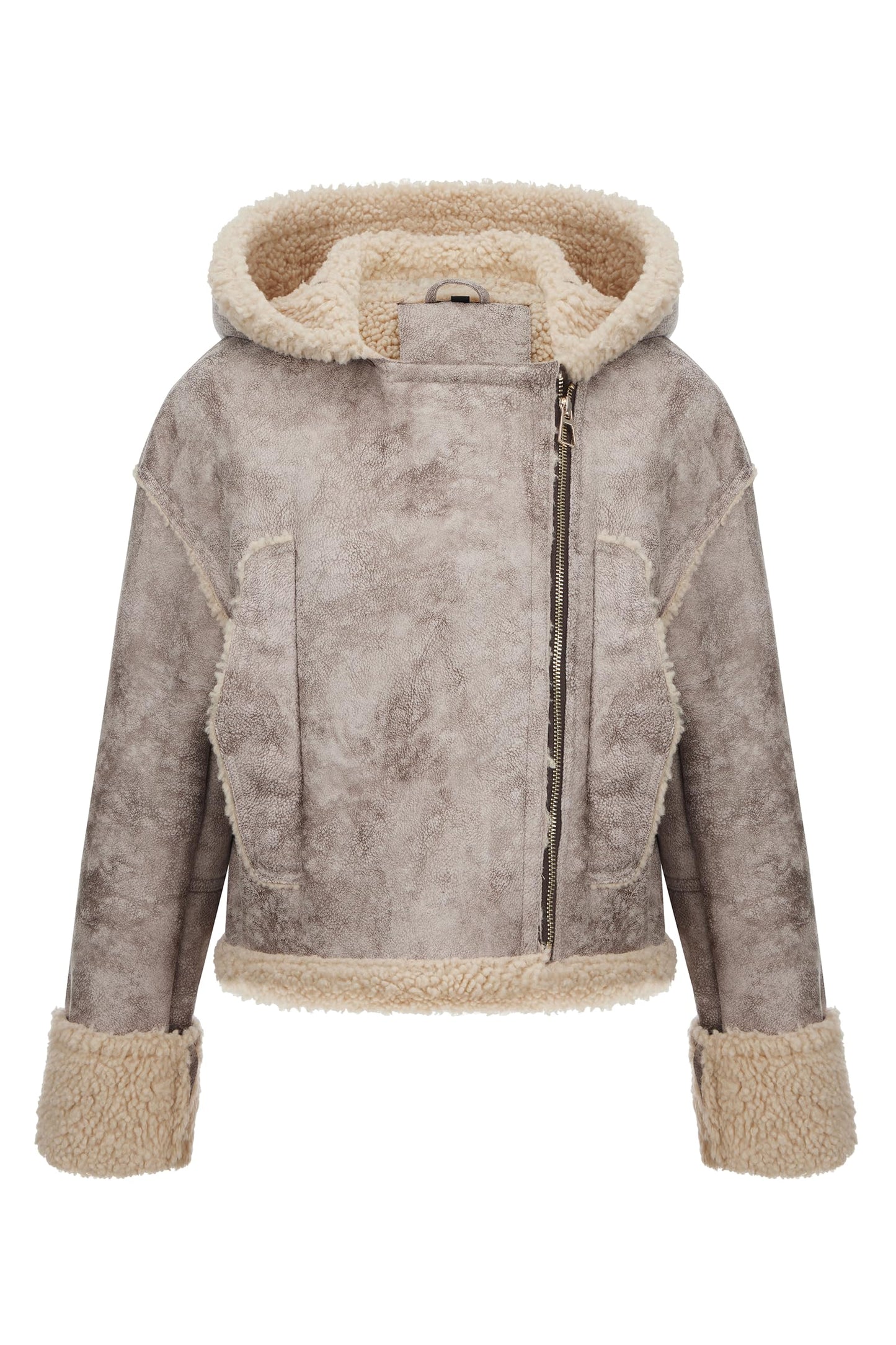 Cookies Women Faux Leather Suede Jacket Moto Biker Coat