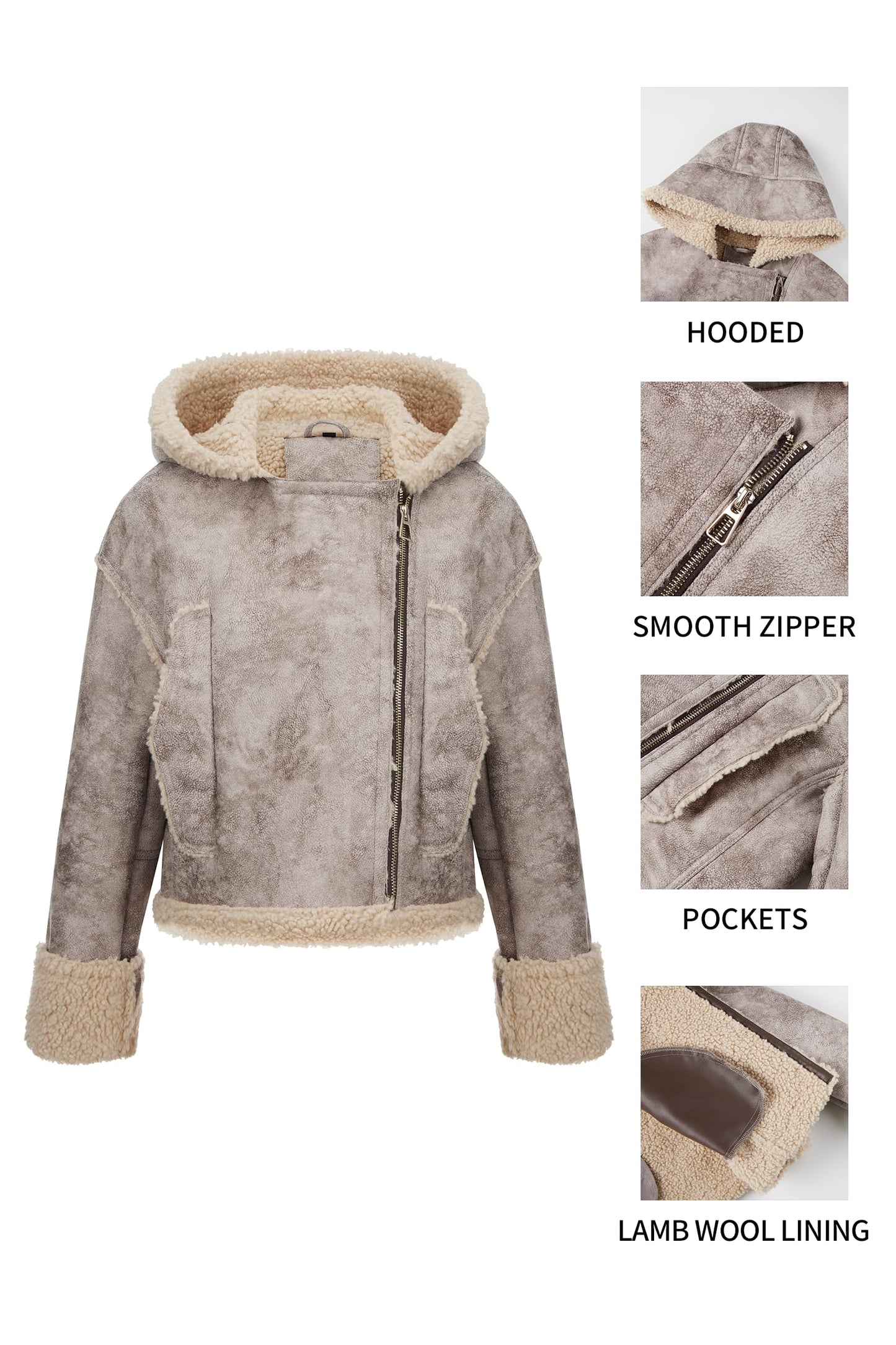 Cookies Women Faux Leather Suede Jacket Moto Biker Coat