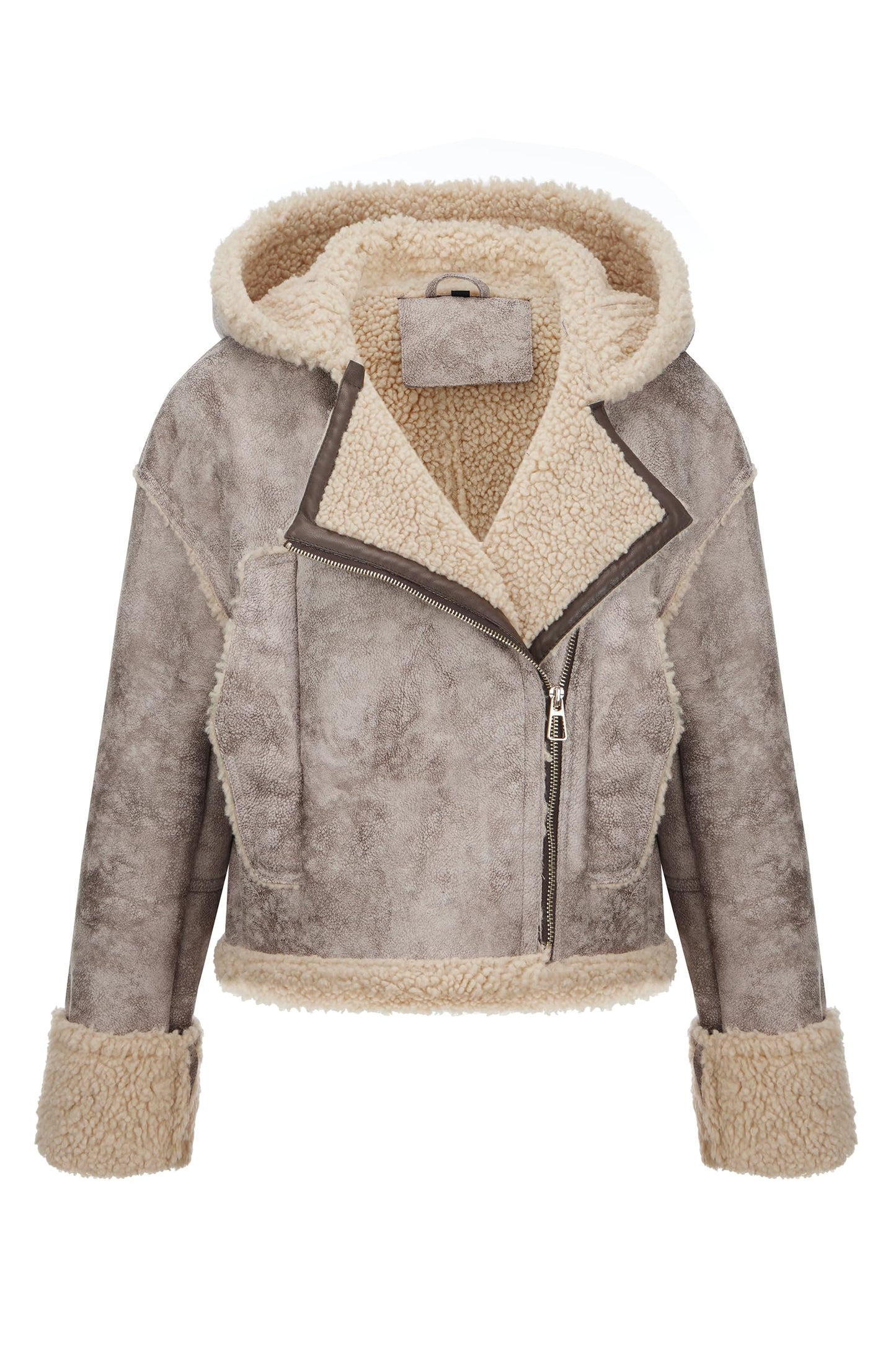 Cookies Women Faux Leather Suede Jacket Moto Biker Coat