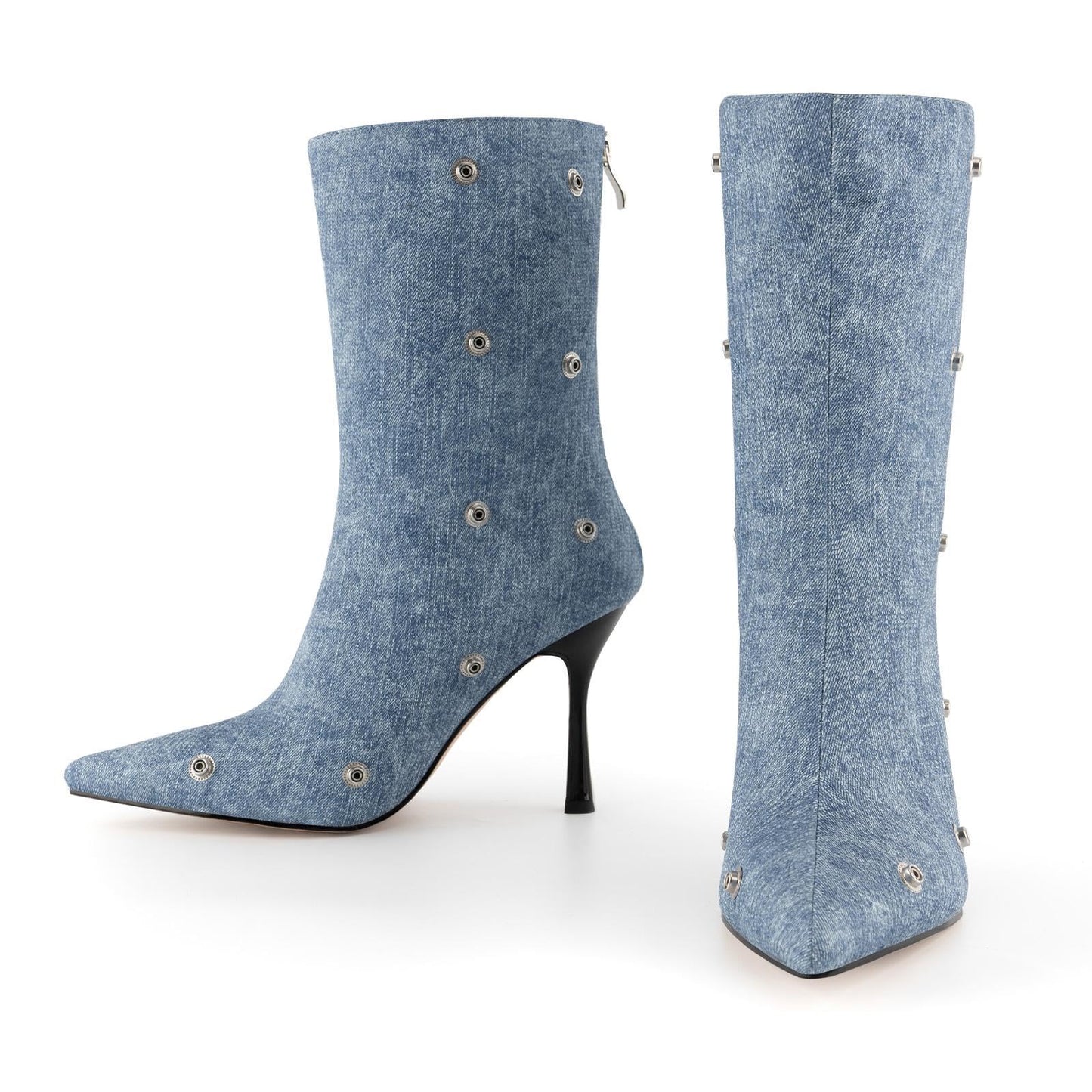Womens Stiletto High Heel Ankle Boots Sexy Pointed Toe Short Bootie 2.75 Inches Heels Boots Party Shark Boots