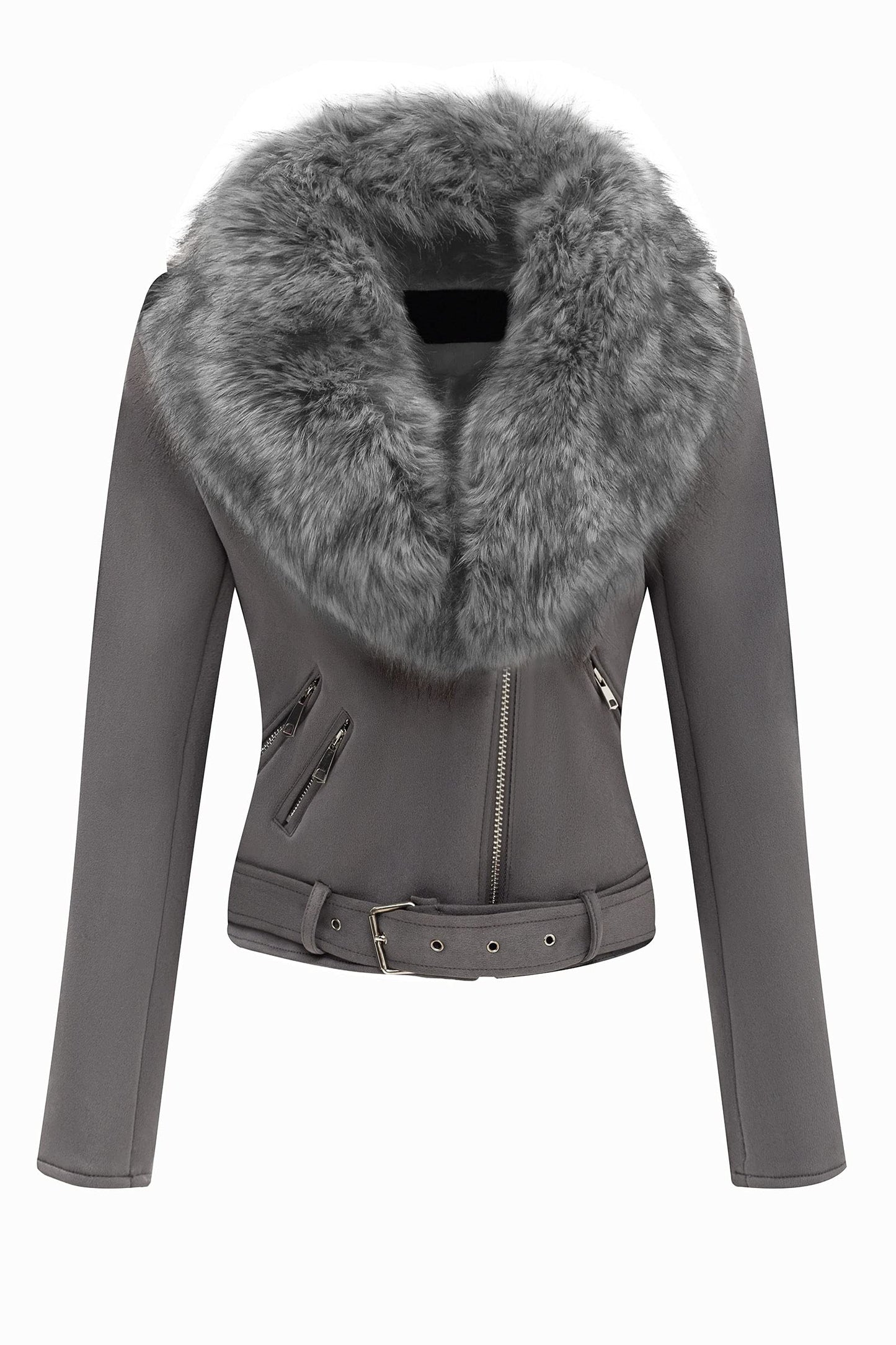 Cookies Women Faux Leather Suede Jacket Moto Biker Coat