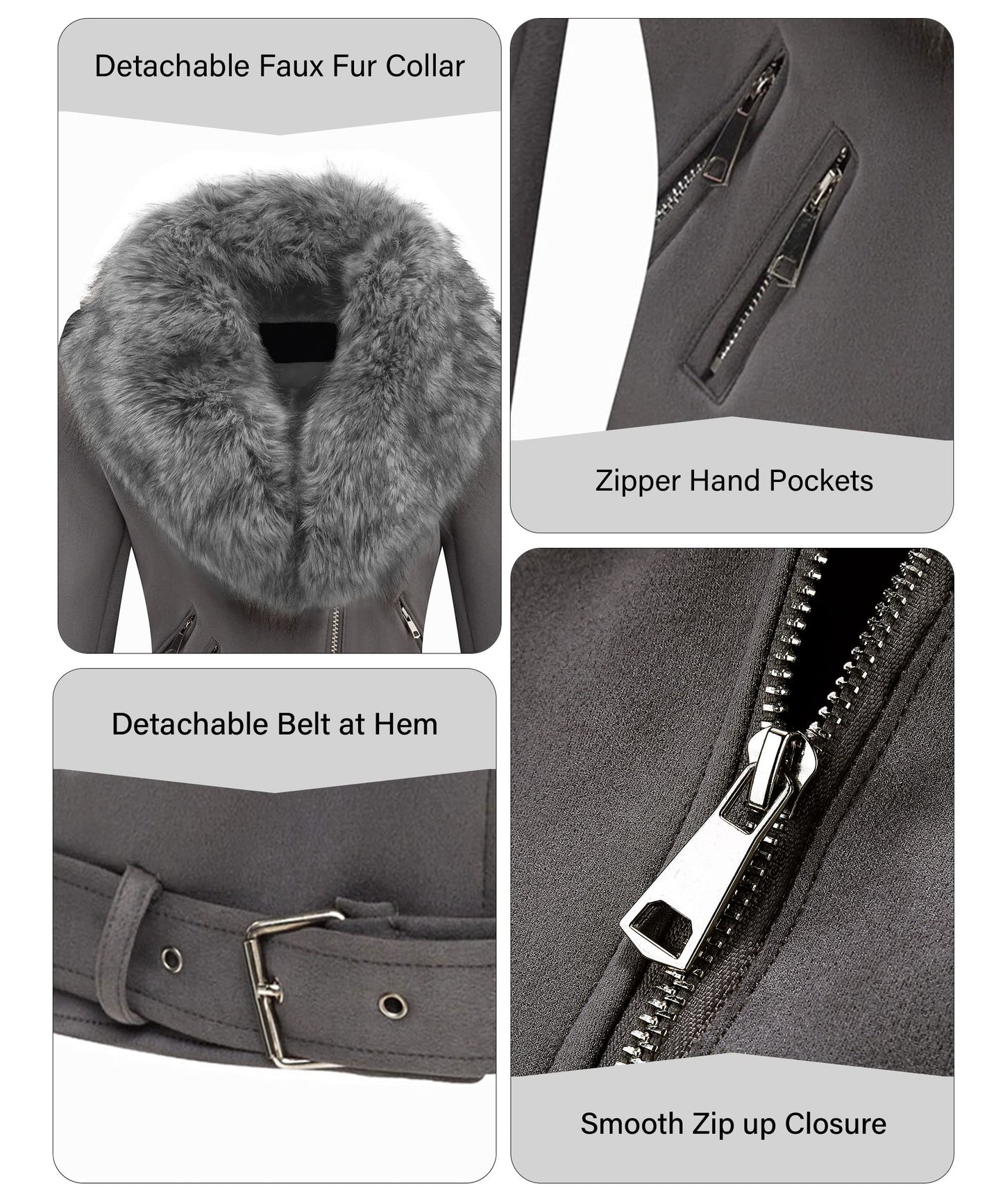 Cookies Women Faux Leather Suede Jacket Moto Biker Coat