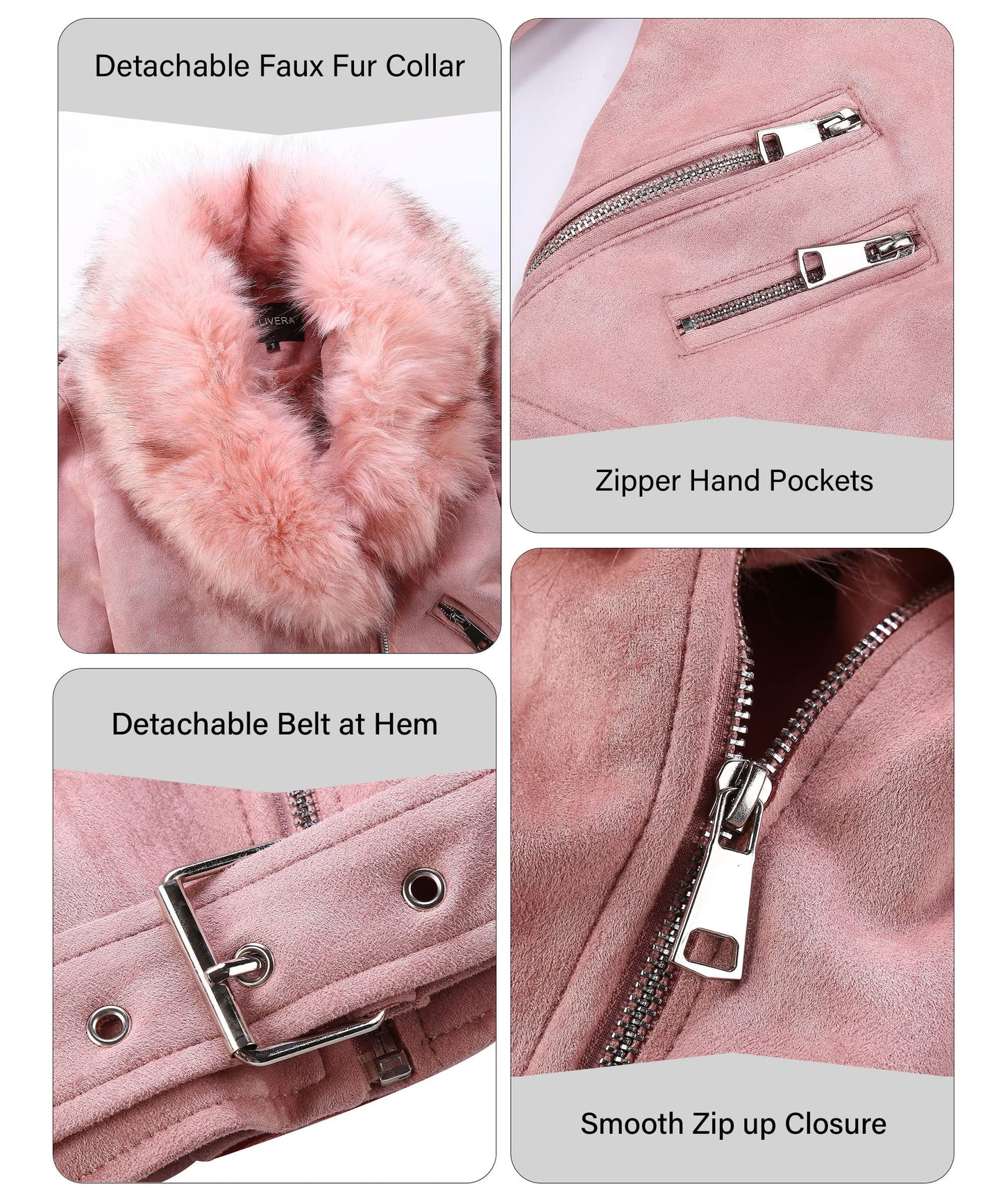Cookies Women Faux Leather Suede Jacket Moto Biker Coat