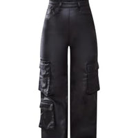 Cookies Leather Jumpsuit Sexy Off the Shoulder Top