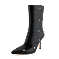 Womens Stiletto High Heel Ankle Boots Sexy Pointed Toe Short Bootie 2.75 Inches Heels Boots Party Shark Boots