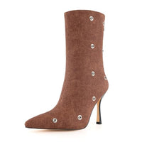 Womens Stiletto High Heel Ankle Boots Sexy Pointed Toe Short Bootie 2.75 Inches Heels Boots Party Shark Boots