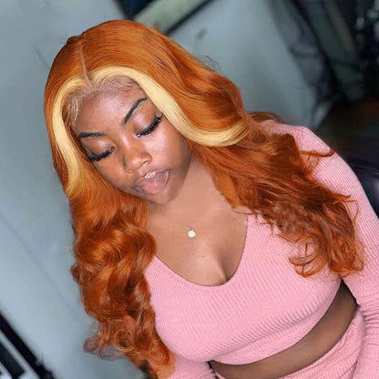 Fire Human Hair Wig Head Cover Highlights 613