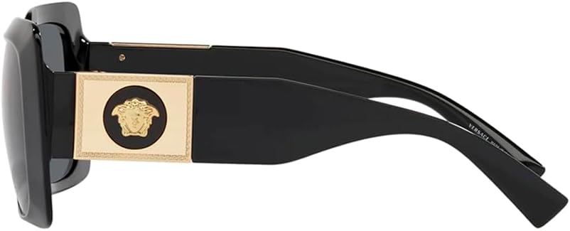 Versace VE 4405 GB1/87 Black Plastic Rectangle Sunglasses Grey Lens