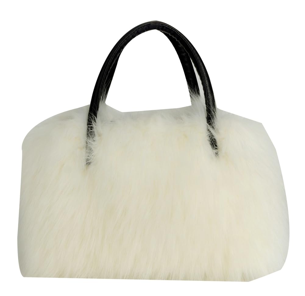 Furry Tote Bag for Women Fuzzy Faux Fur Large Tote Handbag Cute Soft Fluffy Purse Ladies Satchel