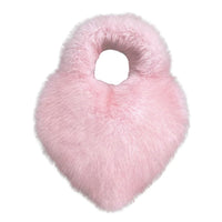 Cookies Heart Shaped Furry Purse for Women Large Soft Shoulder Bag Fluffy Faux Fur Trendy Y2K Girls Handbag