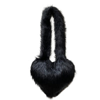 Cookies Heart Shaped Furry Purse for Women Large Soft Shoulder Bag Fluffy Faux Fur Trendy Y2K Girls Handbag