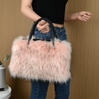Furry Tote Bag for Women Fuzzy Faux Fur Large Tote Handbag Cute Soft Fluffy Purse Ladies Satchel