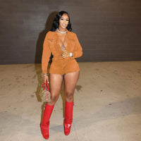 Cookies Short Denim Jumpsuit Rompers with Pockets