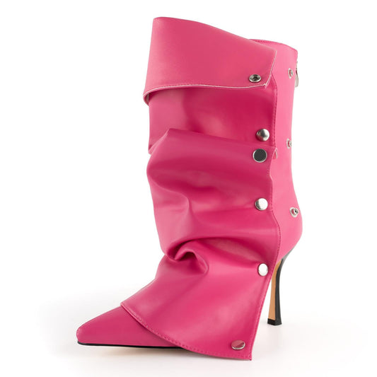 Womens Stiletto High Heel Ankle Boots Sexy Pointed Toe Short Bootie 2.75 Inches Heels Boots Party Shark Boots
