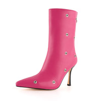 Womens Stiletto High Heel Ankle Boots Sexy Pointed Toe Short Bootie 2.75 Inches Heels Boots Party Shark Boots