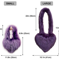 Cookies Heart Shaped Furry Purse for Women Large Soft Shoulder Bag Fluffy Faux Fur Trendy Y2K Girls Handbag