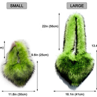 Cookies Heart Shaped Furry Purse for Women Large Soft Shoulder Bag Fluffy Faux Fur Trendy Y2K Girls Handbag