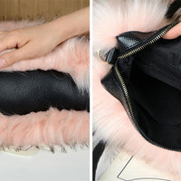 Furry Tote Bag for Women Fuzzy Faux Fur Large Tote Handbag Cute Soft Fluffy Purse Ladies Satchel