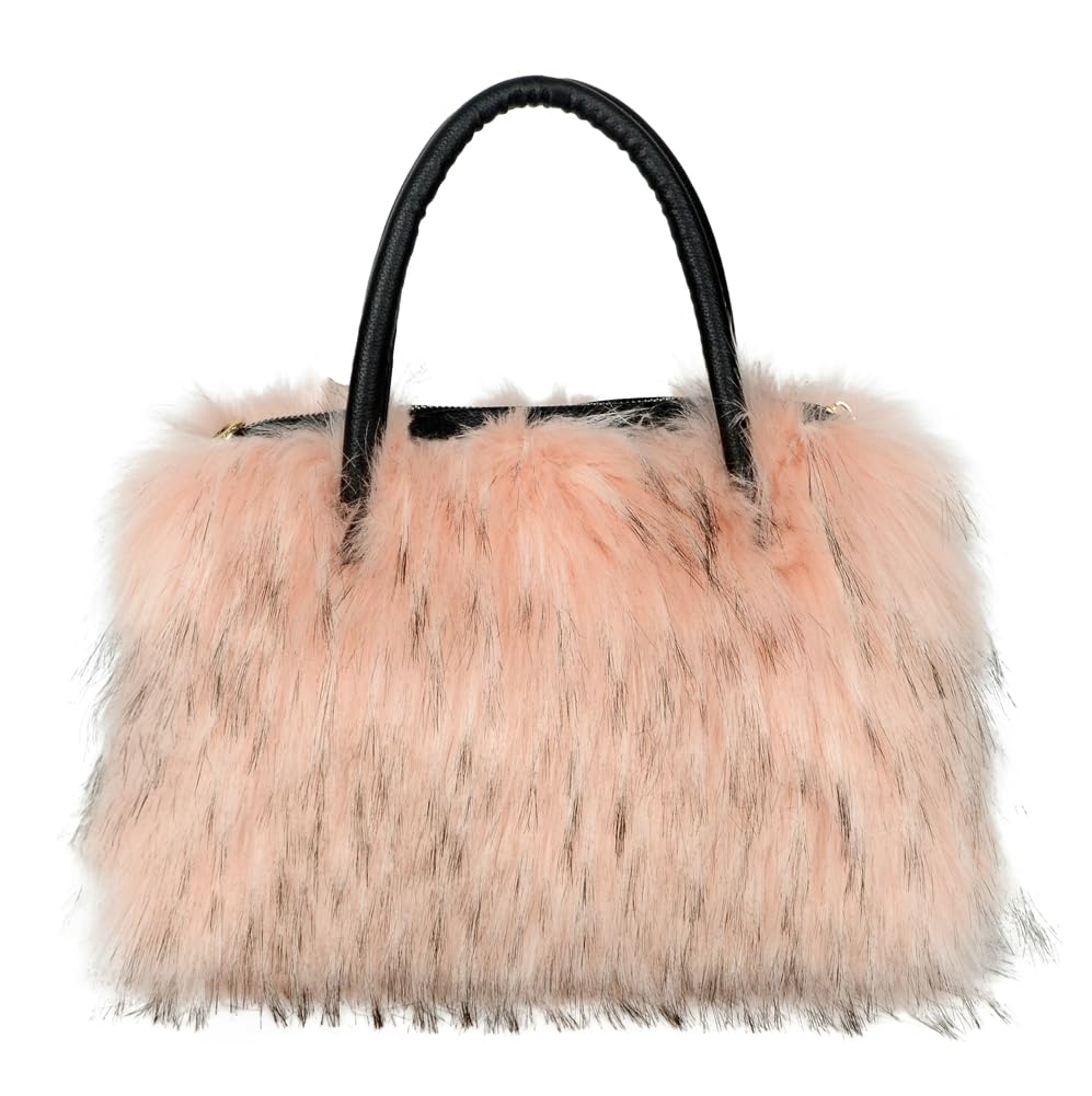 Furry Tote Bag for Women Fuzzy Faux Fur Large Tote Handbag Cute Soft Fluffy Purse Ladies Satchel