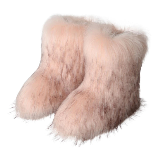 Cookies Womens Faux Fur Boots Fuzzy Fluffy Furry Round Toe Suede Boots Winter Comfy Plush Warm Snow Boots Comfortable Winter Ankle Booties Anti Slip Outdoor Indoor Flat Shoes